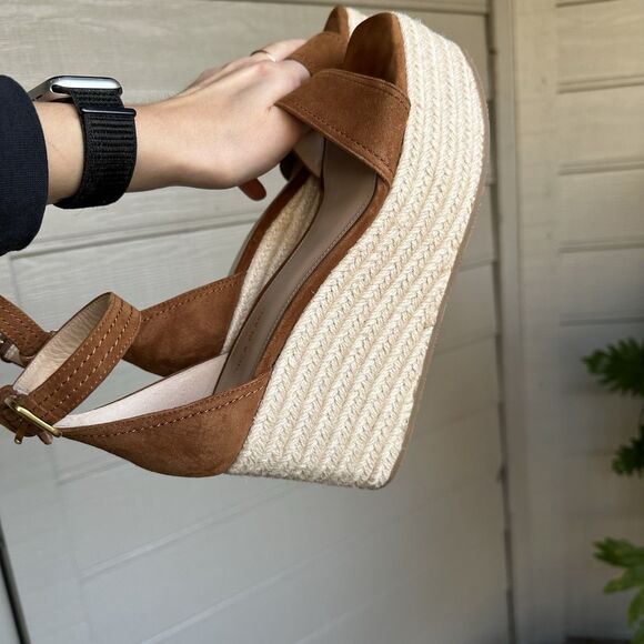 VERONICA BEARD Gianna Suede Espadrille Wedge Sandals In Brown US 7.5 EXCELLENT! - Picture 11 of 14